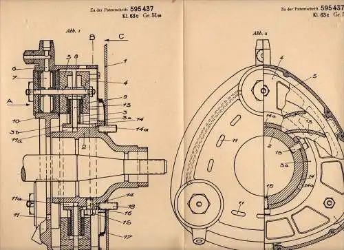 Original Patentschrift - P.F. Graf Bopp von Oberstadt in Berlin - Halense , 1932 , Bremse für Kraftfahrzeuge , Automobil