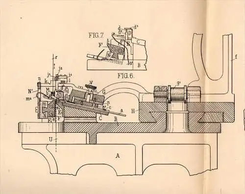 Original Patentschrift - Prinz Alexander Thurn - Taxis und R. Graf Westphalen in Wien , 1884 , Masichine zum Stricken !!