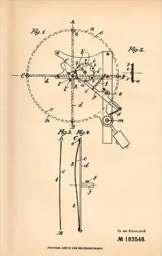 Original Patentschrift - F. Friedrich in Rathenow a.H., 1905 , Karikatur - Spiegel !!!