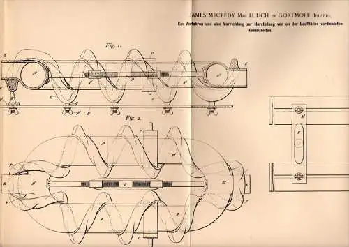 Original Patentschrift - J. Lulich in Gortmore , 1898 , production of compacted tire , Ireland , Swanlinbar !!