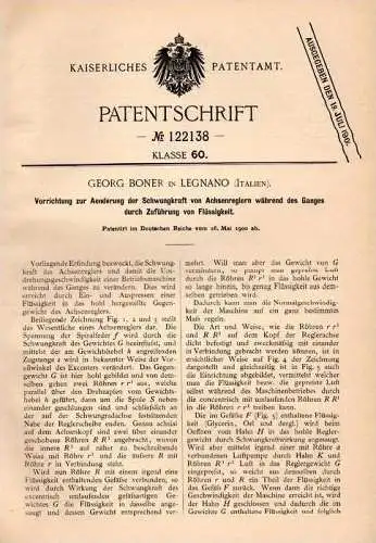 Original Patentschrift - Georg Boner in Legnano , Italia , 1900 , controllore per macchine !!!