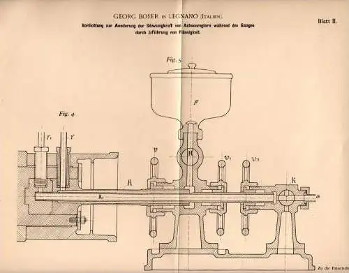 Original Patentschrift - Georg Boner in Legnano , Italia , 1900 , controllore per macchine !!!