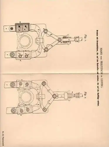Original Patentschrift - Hans von Feilitzsch in Leipzig , 1901 , Bremse mit Bremsklötzen für Fahrrad !!!
