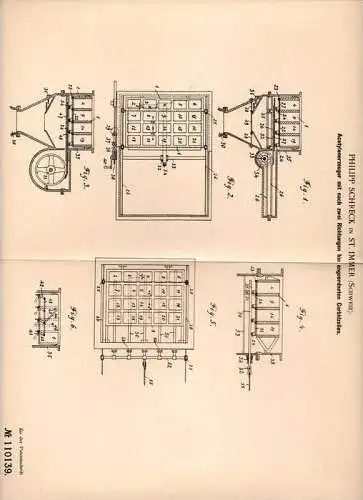 Original Patentschrift - P. Schreck in Saint Imier , 1898 , Acetylenerzeuger mit Carbidzellen !!!