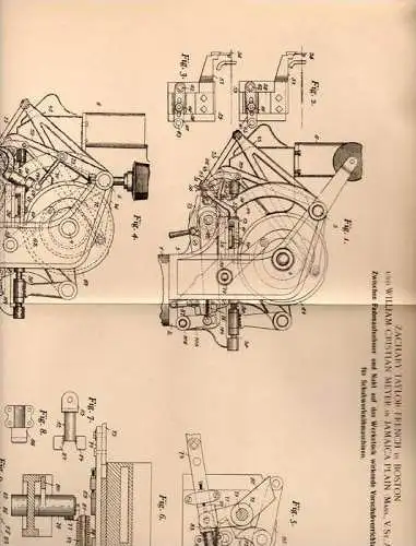 Original Patentschrift - W. Meyer in Jamaica Plain und Boston , 1900 , Schuhwerk - Nähmaschine , Schuhe , Schuhmacher !!