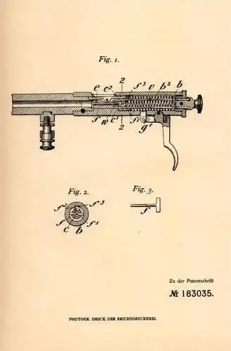 Original Patentschrift - B. Goebel in Lüttich , 1905 , halbautomatische Waffe , Gewehr , Feuerwaffe , Pistole !!!