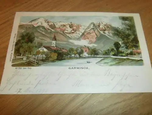 alte AK - Garmisch , 1898 , Panorama , Ansichtskarte !