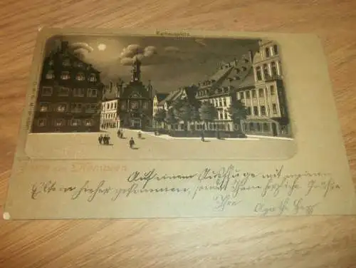 alte AK - Kempten  , 1898 , Rathausplatz , Ansichtskarte !