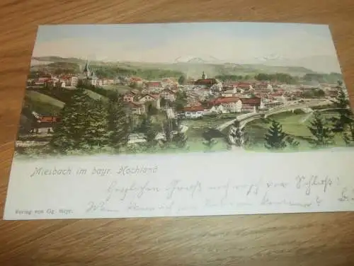 alte AK - Miesbach im bayr. Hochland , 1903 , Panorama , Ansichtskarte !