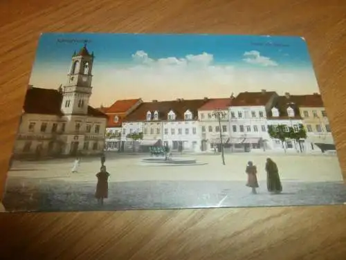 alte AK - Königsbrück , 1917 , Markt mit Rathaus , Ansichtskarte !!