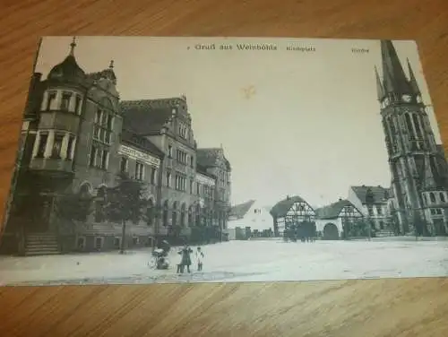 alte AK - Weinböhla , 1915 , Kirchplatz , Ansichtskarte !!