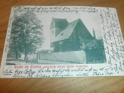 alte AK - Coswig i. Sa. , 1900 , älteste Kirche Sachsens , Ansichtskarte !!