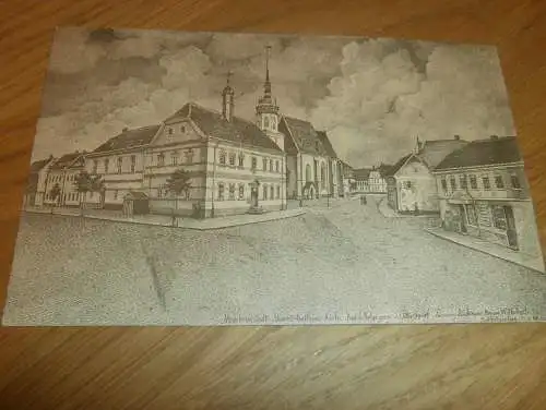 alte AK - Makranstädt , ca. 1910 , Markt , Rathaus , Kirche , Ansichtskarte !!