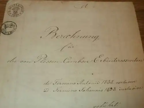 von Plessen in Kambs , 1839 , Viereck zu Güstrow , Dokument 3 Seiten , Adel Mecklenburg !!!