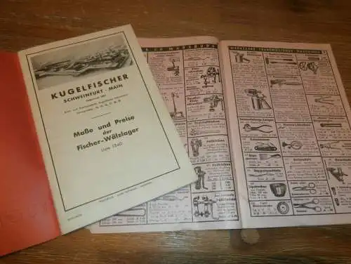 Katalog und Ersatzteile FAG Kugellager und Reis & Co Würzburg , 1934-36 , viel Reklame , Agrar , Landwirtschaft