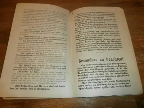 Ersatzteilliste Gebrüder Welger in Wolfenbüttel , ca. 1935 , Lythall Neubrandenburg , Betriebsanleitung , Handbuch  !!