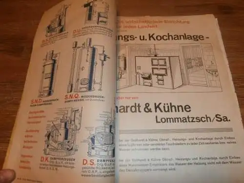 Gotthardt & Kühne in Lommatzsch i.Sa. 1931 - Ordner mit Prospekten / Reklame , Dämpfer , DRP , Katalog , Heizungsbau !!