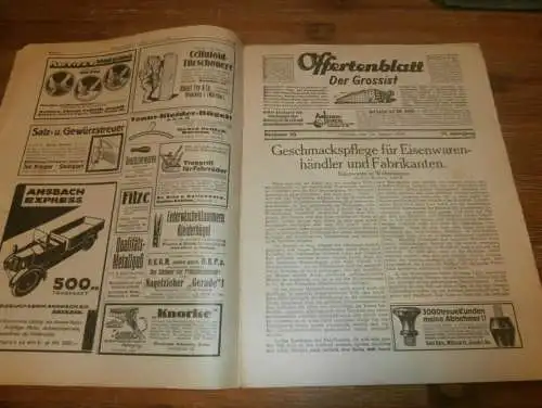 Offertenblatt - Der Grossist 1928 ,viel Reklame / Werbung , Annoncen , Pößneck , Katalog , Agrar , Landwirtschaft