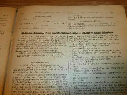 Handelskammer zu Rostock 1927 , mit Reklame / Werbung , Broschüre / Zeitschrift , Mylau , Agrar , Landwirtschaft !!!