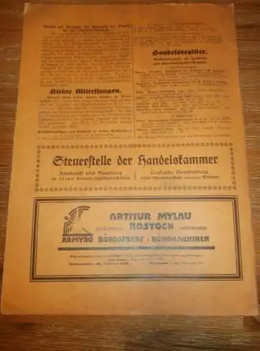 Handelskammer zu Rostock 1927 , mit Reklame / Werbung , Broschüre / Zeitschrift , Mylau , Agrar , Landwirtschaft !!!