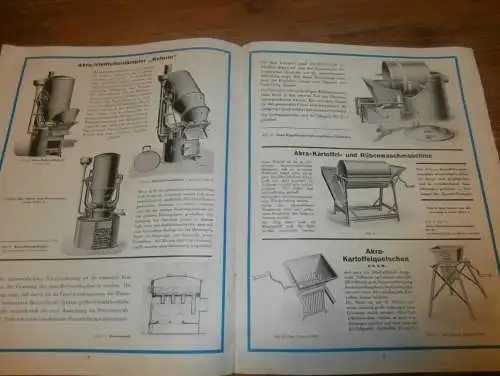 Katalog / Reklame - AKRA Viehfutter Dämpfer 1932 , Kyffhäuserhütte Artern i.Sa. ,  Agrar , Landwirtschaft !!!