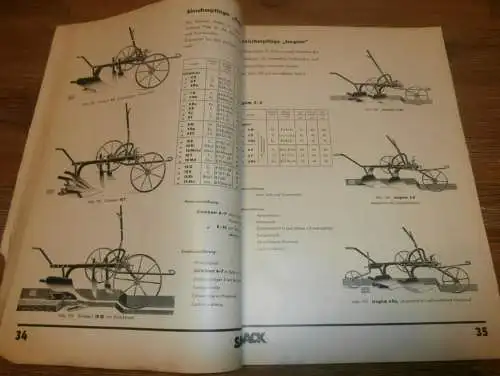 Katalog - Rudolph Sack 1936 - Loeben b. Leipzig , Pflüge , Landmaschinen , Agrar , Landwirtschaft , Eggen !!!