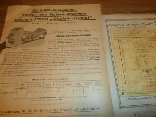 Stettin 1928 - Maschinenfabrik - Reklame , Ersatzteile , Katalog , Schütt & Ahrens , Richard Kayser , Agrar Dreyer !!!