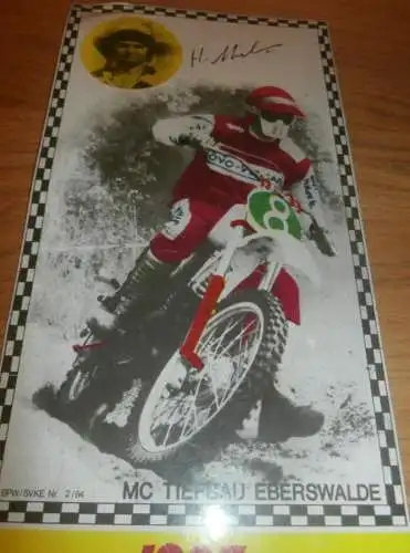 alter Moto Cross Kalender aus Blech , 1985 , Helmut Milenz - MC Tiefbau Eberswalde , Motocross , CZ , ADMV , extrem rar