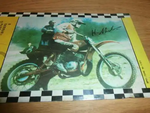 alter Moto Cross Kalender aus Blech , 1984 , Helmut Milenz - MC Tiefbau Eberswalde , Motocross , CZ ADMV DDR extrem rar