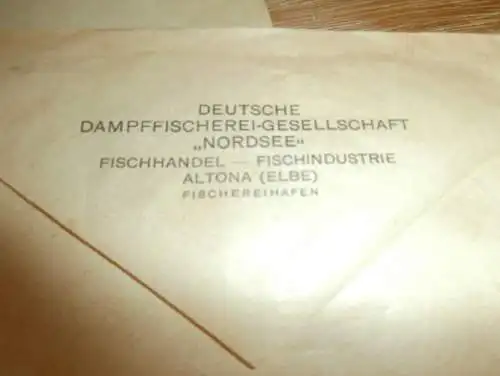 5 alte Umschläge Künzelsau , 1926 , Dampffischerei Gesellschaft Nordsee Fischerei , Doernberg , von Holstein , Hamburg