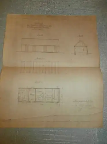 Rittergut Kittendorf  i. Mecklenburg , 1910 , Tagelöhner Fähnrich - Stallbau - Plan / Entwurf , bei Stavenhagen !!