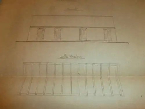 Rittergut Kittendorf  i. Mecklenburg , 1910 , Tagelöhner Fähnrich - Stallbau - Plan / Entwurf , bei Stavenhagen !!