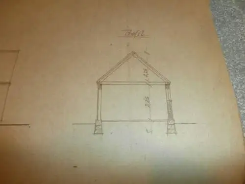 Rittergut Kittendorf  i. Mecklenburg , 1910 , Tagelöhner Fähnrich - Stallbau - Plan / Entwurf , bei Stavenhagen !!