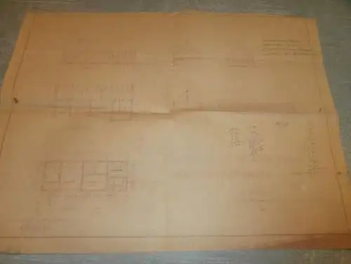 Plan / Entwurf , Stall für Schulhaus Pribbenow b. Stavenhagen in Mecklenburg , 1930 , Schule , alte Dokumente !!