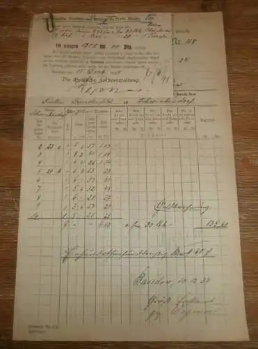 Gräfliche Forstverwaltung Basedow i. Mecklenburg , 1924 , Schwinkendorf b. Moltzow , altes Dokument !!