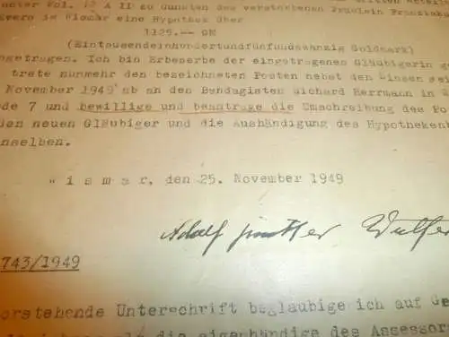 Hypothekenbrief , Neustadt-Glewe 1935 , Truppführer Paul Friedrich Simann , Warin , Wismar , Gold , Mecklenburg !