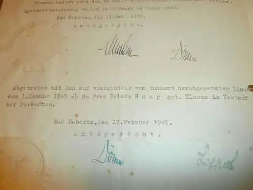 Grundschuldbrief , Parkentin mit Hütten 1927 , Wilhelm Zöllick , H. Schwarz in Stäbelow , Hastorf , Gold , Mecklenburg !