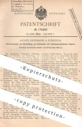 original Patent - Alfred Orthmann , Elberfeld | 1903 | Flechtmaschine | Geflecht , Flechten , Stricken , Muster