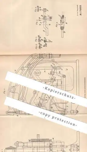 original Patent - Keats Maschinen Gesellschaft AG , Frankfurt / Main | 1904 | Einsetzen von Schnürhaken | Antrieb Hebel