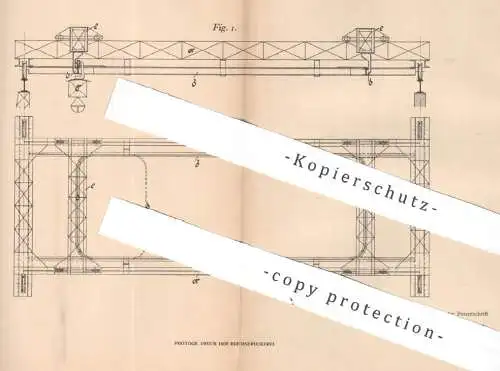 original Patent -  Carl Schenck , Eisengießerei & Maschinenfabrik Darmstadt GmbH | 1905 | Laufkran | Kran , Kräne