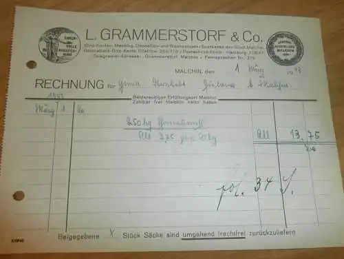 L. Grammerstorf & Co in Malchin , 1943 , Auszeichnung , Sägewerk Strubelt in Gielow in Mecklenburg , altes Dokument !!!