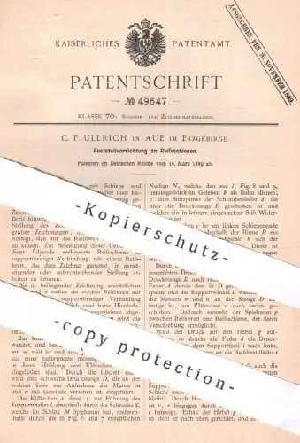 original Patent - C. F. Ullrich , Aue , Erzgebirge | Feststellvorrichtung an Reißschienen | Reißbrett | Zeichnen !!