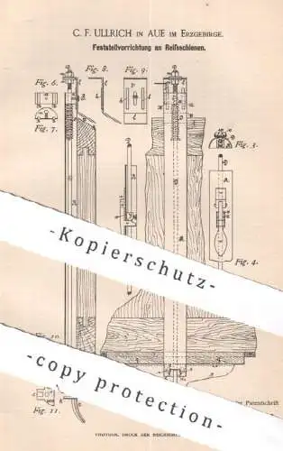 original Patent - C. F. Ullrich , Aue , Erzgebirge | Feststellvorrichtung an Reißschienen | Reißbrett | Zeichnen !!