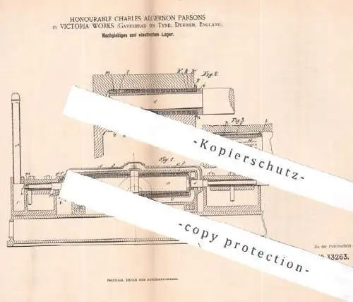 original Patent - Honourable Charles Algernon Parsons , Victoria Works , Durham , England | 1884 | Lager | Motor Motoren