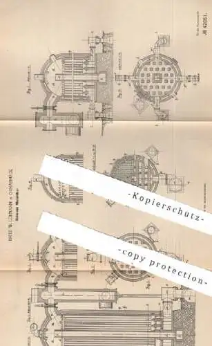 original Patent - Fritz W. Lürmann , Osnabrück , 1887 , Steinerner Winderhitzer | Eisen , Verbrenner , Gas , Gebläse