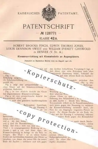 original Patent - Robert Brooks Finch | Edwin T. Jones | Louis Dennison Sweet | W. Everett Griswold , Denver | Augenglas