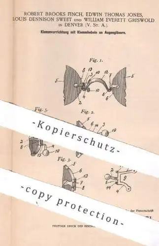 original Patent - Robert Brooks Finch | Edwin T. Jones | Louis Dennison Sweet | W. Everett Griswold , Denver | Augenglas