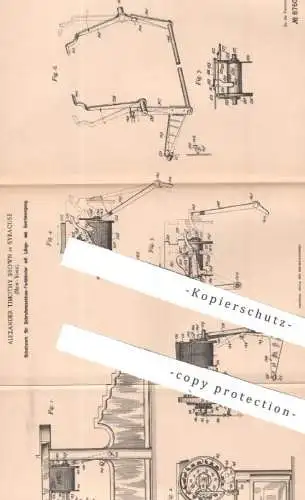 original Patent - Alexander Timothy Brown , Syracuse , New York USA , 1895 , Schaltwerk für Schreibmaschinen - Farbband