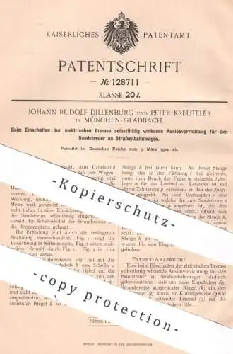 original Patent - Johann Rudolf Dillenburg , Peter Kreuteler , Mönchengladbach | 1901 | elektr. Bremse an Straßenbahn