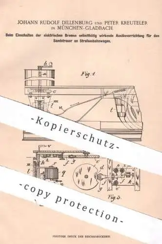 original Patent - Johann Rudolf Dillenburg , Peter Kreuteler , Mönchengladbach | 1901 | elektr. Bremse an Straßenbahn